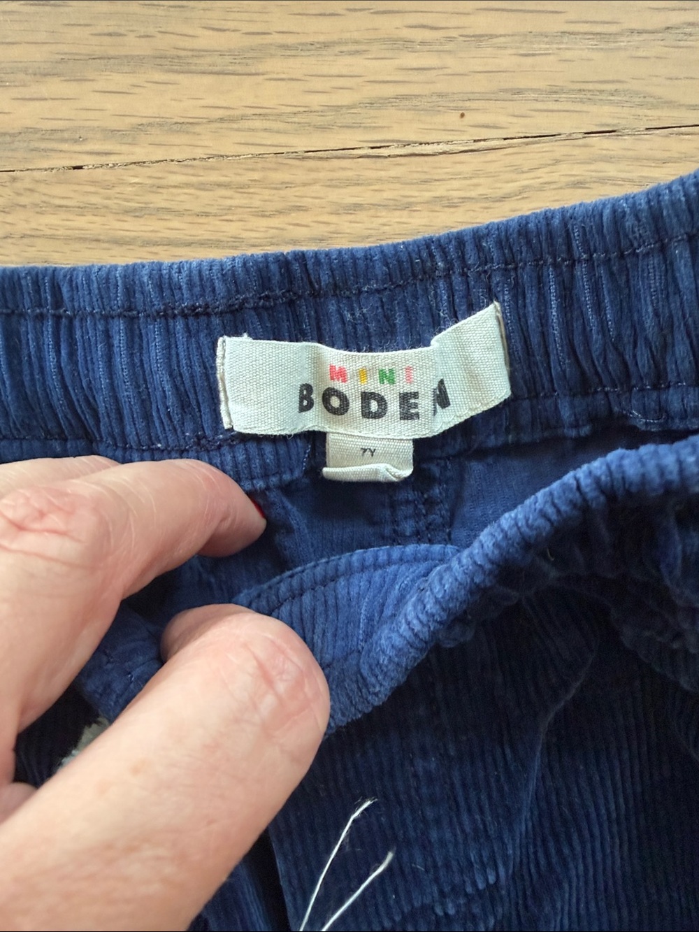 Mini Boden Boys Navy Blue Corduroy Pull On Pants Size 7Y - Picture 2 of 3